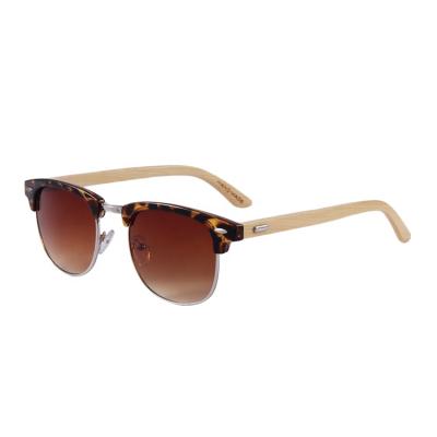 China Factory direct sale 2020 new PC sunglasses fashion cheap promotional half frame adult mirror bamboo sunglasses for sale