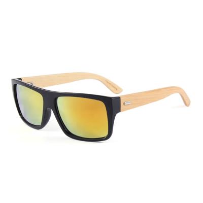 China Fashion Sunglasses Shape Custom Logo PC Frame Sunglasses Adult Bamboo Legs Square Sun Glasses for sale