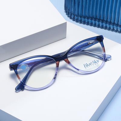 China Optical Frames Anti Myopia Fashion Optical Frame Eyewear Frame Acetate Blue Lightweight Glasses Frames for sale