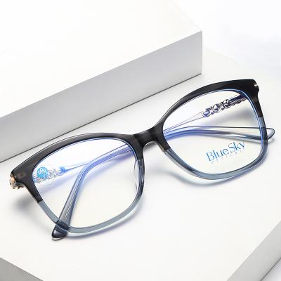 China BLUE LIGHT BLOCK Titanium Monocle Frames Blue Light Filter Glasses Shape Optical Frame Glasses for sale