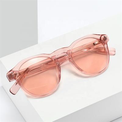 China New Fashion Sunglasses Fashion Trendy Round Women And Man Polarized Acetate Frame Sunglasses for sale