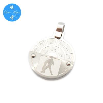 China CLASSIC Silver Libra Zodiac Shine Birthday Gift Stainless Steel Pendant Jewelry With Two Layers for sale