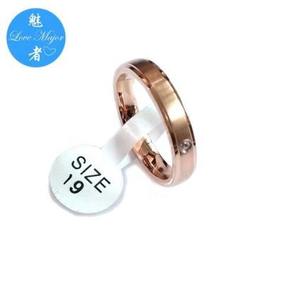 China Rose Gold Plated High Quality CLASSIC shine polished fashion band wedding Ring Stainless Steel Jewelry for sale