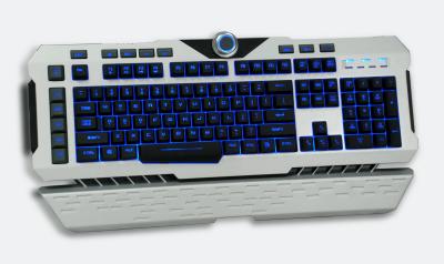 China Teclado mecânico ergonómico do luminoso do jogo com chaves metálicas dos multimédios do caso 104 e 6 à venda