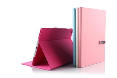 Chine Caisses et couvertures de luxe personnalisées d'iPad de cuir de Silm avec le support blanc, rose, bleu à vendre