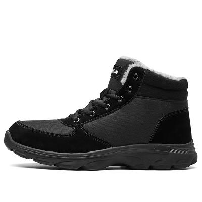 China Classic Men's Outdoor Thick Warm Winter Cotton Fur Leather Snow Boots for sale