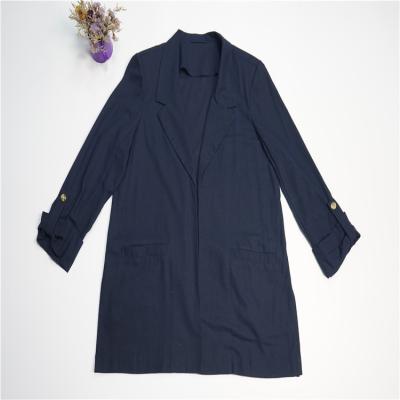 China Wholesale Anti Shrink Navy Blue Canvas Viscous Jackets For Women for sale