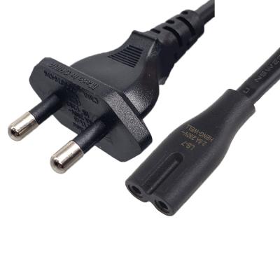 China Wholesale High Quality 2 Pin Cord Power India BRI C7 Extension Power Cable India Power Supply Cord Home Appliance 2 Pin for sale