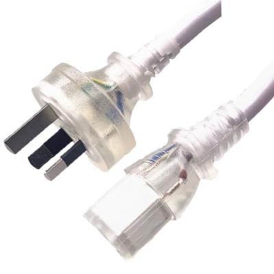 China COMPUTER Heng-well SAA Certificate 3 Prong Plug To IEC C5/C13 Power Cable 10A 250V Transparent Plug AU Power Cord for sale