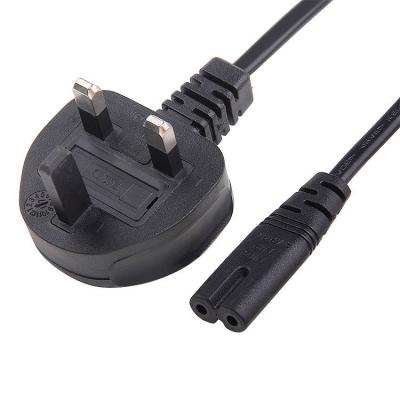 China Wholesale High Quality UK COMPUTER 2 Pin Plug To IEC C7 Connector BSI Approved AC Power Cord Extension Cord Power Cord for sale