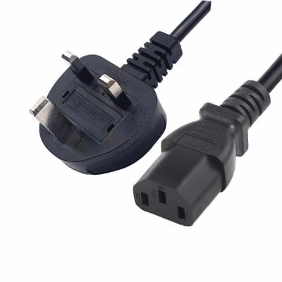 China High Quality Customization UK 10/13A 250V 3 Pin Extension Plug H05VV-F Consumer Electronics Wholesale Power Cord to IEC Connector BSI UK Power Cord for sale