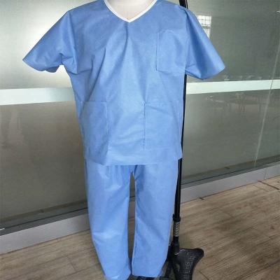 China Disposable SMS Hospital Scrub Suit With Short Sleeve Factory Directly for sale