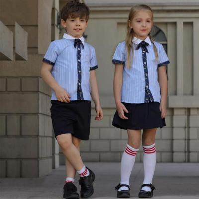 China Wholesale Custom Black And White School Uniforms Summer Sport Shirt Uniform With Short Sleeve for sale