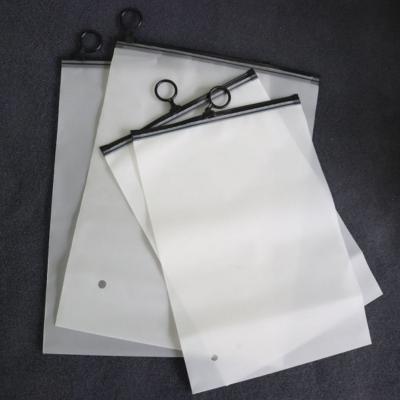 China OEM Recyclable Plastic Zipper Bag Frosted Ziplock Bags With Black Slider Pull Ring for sale