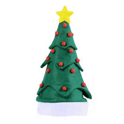 China Amusingly Hot Wholesale Classic Christmas Tree Hats For Adult Novelty Santa Hat For Christmas Holiday Theme Hat for sale