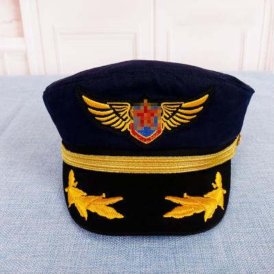 China Wholesale ODM Embroidery Comfortable Captain Uniform Cap Sailor Flat Hat Navy Adult Hats for sale