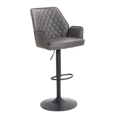 China Gray leather round high sillas barra de cosina de taburete modern giratorio bar stools back woven with back rest barstuhl bar stool for sale