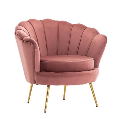 China Poltrona(Height)Adjustable Modern Design Pink Velvet Gloden Chrome Legs Sillas Para Iglesias Usadas Living Room Accent Furniture Living Room Chairs for sale