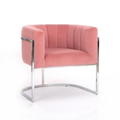 China Stainless Steel (height) sillas d'altas de Para desayunador pink velvet fabric adjustable armchairs leisure casual lounge chairs for sale