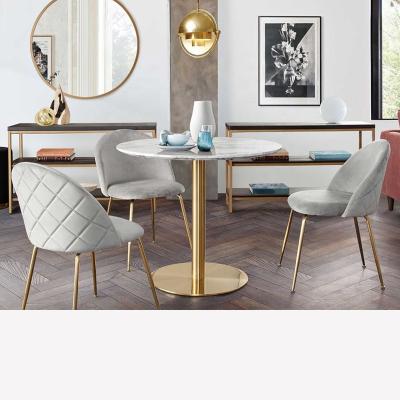 China Modern Dining Table Set (Height) Comedor Mesa Redonda Small 2 Seater Dining Table Chair Nordic Adjustable Gold Round Marble Top for sale