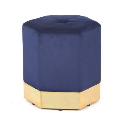 China Storage Storage Stool Ottoman Stool Fabric Gold Stools Chair With Stool for sale