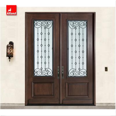 China Factory Direct Sound Insulation Mahogany House Doors Teak Wood Solid for sale