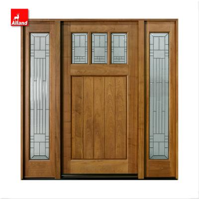 China Best Quality Promotional Rustic Oak Design Sound Insulation Solid Wood Interior Doors High Security For Villa Room for sale