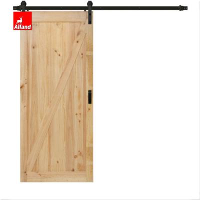 China Factory Wholesale Sound Insulation Fully Sliding Gloss Cherry Barn Door For House Solid Black Hand-Ged for sale