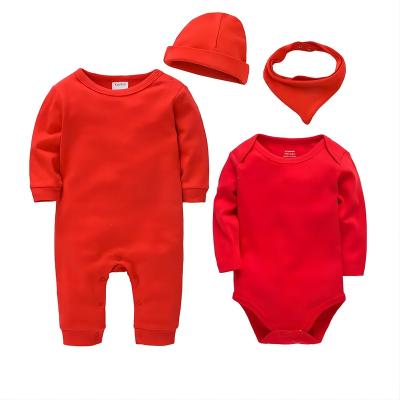 China Newborn Baby Boy Anti-Shrink Rompers Set 3 Pcs Cotton Baby Clothes Set Spring Autumn Baby Clothes for sale