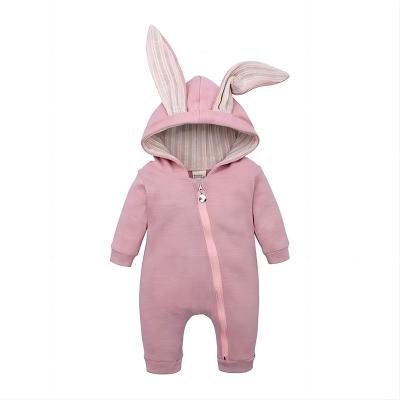 China New Design Cutom Bear Snowsuit Custom Newborn Cotton Fleece Hooded Romper Jumpsuit For Infant Baby Clothes Sets Baby Romper for sale