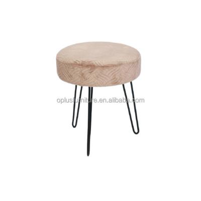 China Factory direct wholsale velet contemporary direct tufted stool round stool for living room dressing room for sale