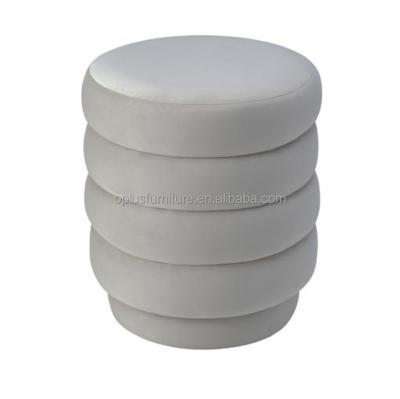 China Modern Hot Sale Factory Wholesale Price Velvet Round Ottoman Stool Foot Stool Sneaks Stools Round Velvet Tufted Stool for sale