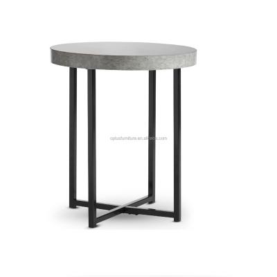 China Modern Round White Professional Cement Side Table Manufacturer Modern Ivory Concrete Side Table Ivory Patio Tables for sale