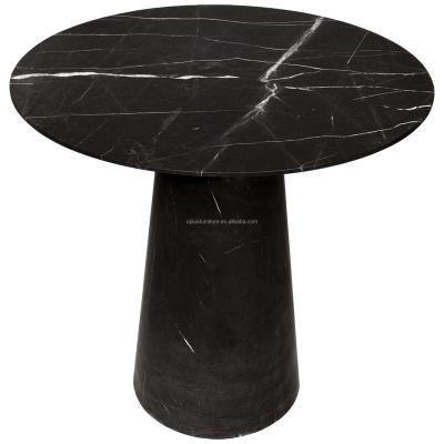 China Hot Selling New Design Modern Marble Dinig Table Modern Hotel Dining Restaurant Style Scandinavian Nordic Black Marble Look Tapered Base Dining Table for sale