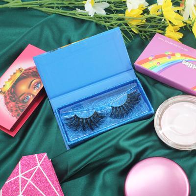 China Private Label 25mm Long Natural Bottom Lashes Long Fluffy Mink Eyelashes False Eyelashes Custom Lashes Packaging Box Seller D19 for sale