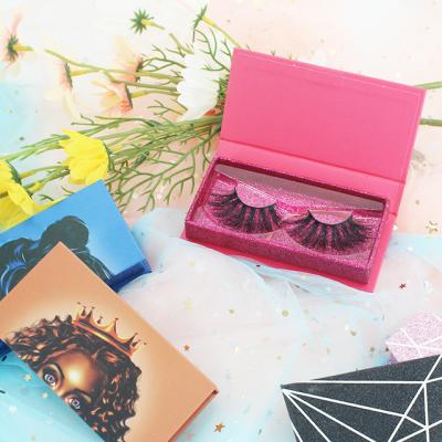 China Double 3D Layered 25 Mm 5D Mink Eyelashes Vendor Faux Natural False Fluffy Lashes Luxury Private Label D18 for sale