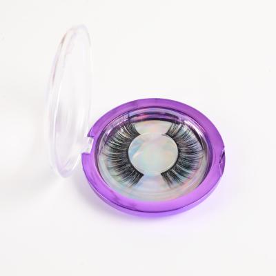 China New Beautiful High Quality Round Eyelash Box Eyelash Plastic Packaging Case for sale