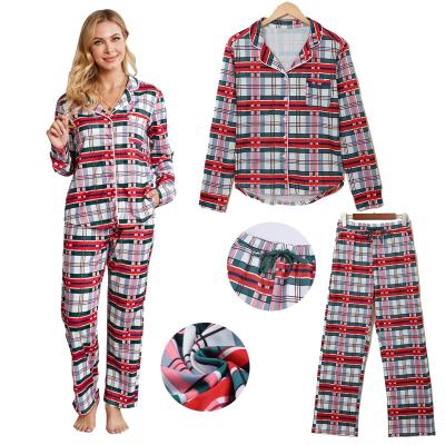 China High Quality Breathable Christmas Outfits Fashion Loungewear Luxury Winter Family Christmas Two Piece Pajamas for sale