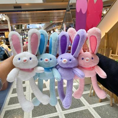 China 2023 hot sale DL320 2023 hot sale cute plush toy burst Lala rabbit plush toy creative eco-friendly pull rabbit ears rabbit bag key chain cute pull pendant for sale