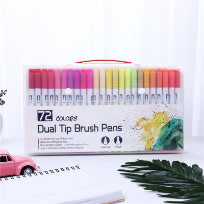 China Hot Sale Fashion 72 Colors Watercolor Brush Pen Colorful Paint Marker Pens Water Based Paint Drawing Brushes For Art for sale