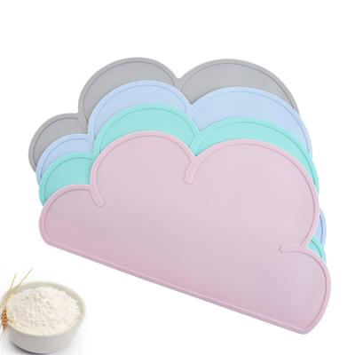 China Cat And Dog Feeding Waterproof Silicone Pet Cloud Place Mat Oil-Proof Non-Slip Dirt Resistant Table Insulation Pad for sale