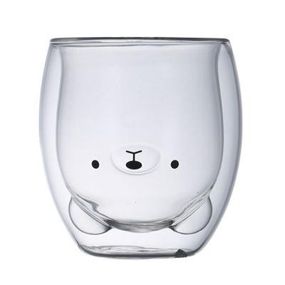 China 2020 Viable High Quality Creative Cute Animal Shape Double Wall Glass Cup Coffee Mug As Gift for sale