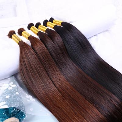 China Wholesale Bulk Wave Hair 100% Virgin Remy Hair Bulk Extensions Russian Silky Straight Human Hair Extension for sale