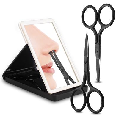 China 2PCS/set 2PCS/SET WITH mirror beauty manicure cuticle trimmer tool around main eyebrow nose hair scissors for whipping sissors for sale