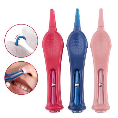 China 1pcs/set New Safe Baby Care Tool Booger Ear Nose Remover Navel Tweezers With LED Light Factory Price for sale