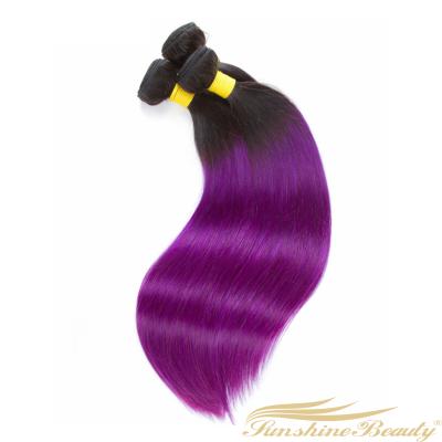 China Body Wave 100% No Shedding No Tangle Straight Hair T1B/purple# Natural Hair Bundles Hair Extension for sale