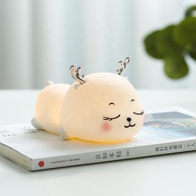 China Modern Children's Flash Lamp Touch Feeling Baby Sleep Silicone Night Lamp for sale