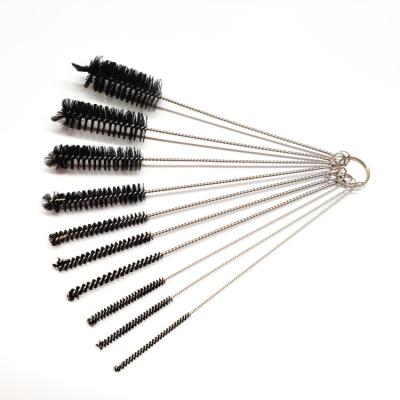 China 10 Piece Set Folding Head Straw Brush Factory Custom Stain Household Cleaning Brush Black for sale