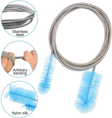 China Stocked Stainless Steel Large Cleaning Brush Aquarium Pipe Cleaning Brush Water Pipe Cleaning Tool for sale