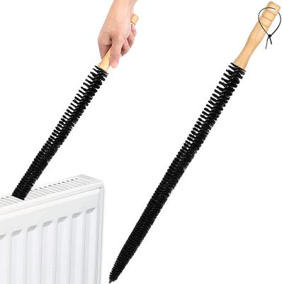 China Stocked Radiator Long Handle Soft Bristle Brush for Radiator Radiator Chip Cleaning Soft Bristle Long Brush for Cleaning Wooden Handle for sale